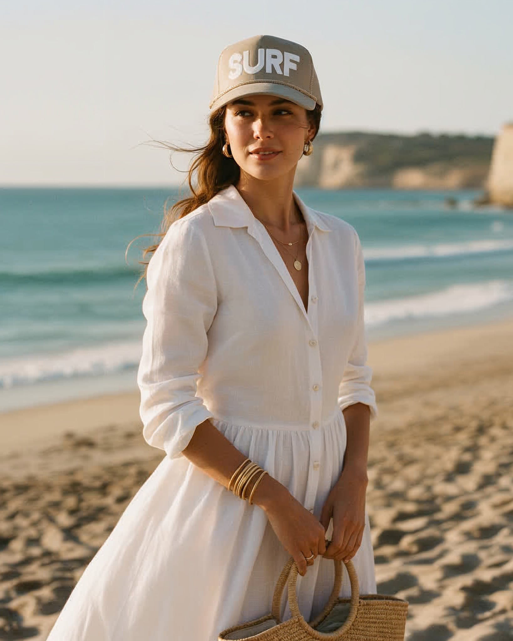 Surf Trucker Hat- Khaki