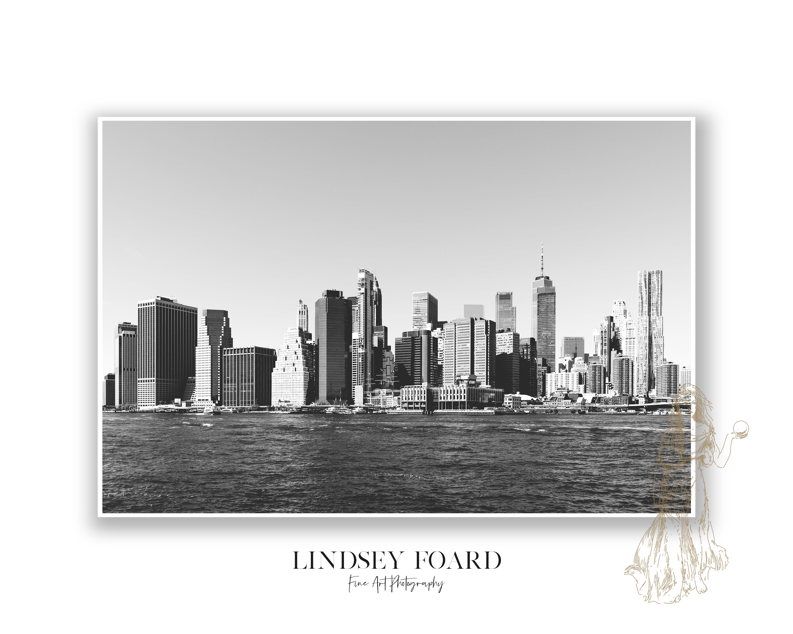 NYC Skyline Photo- B&W