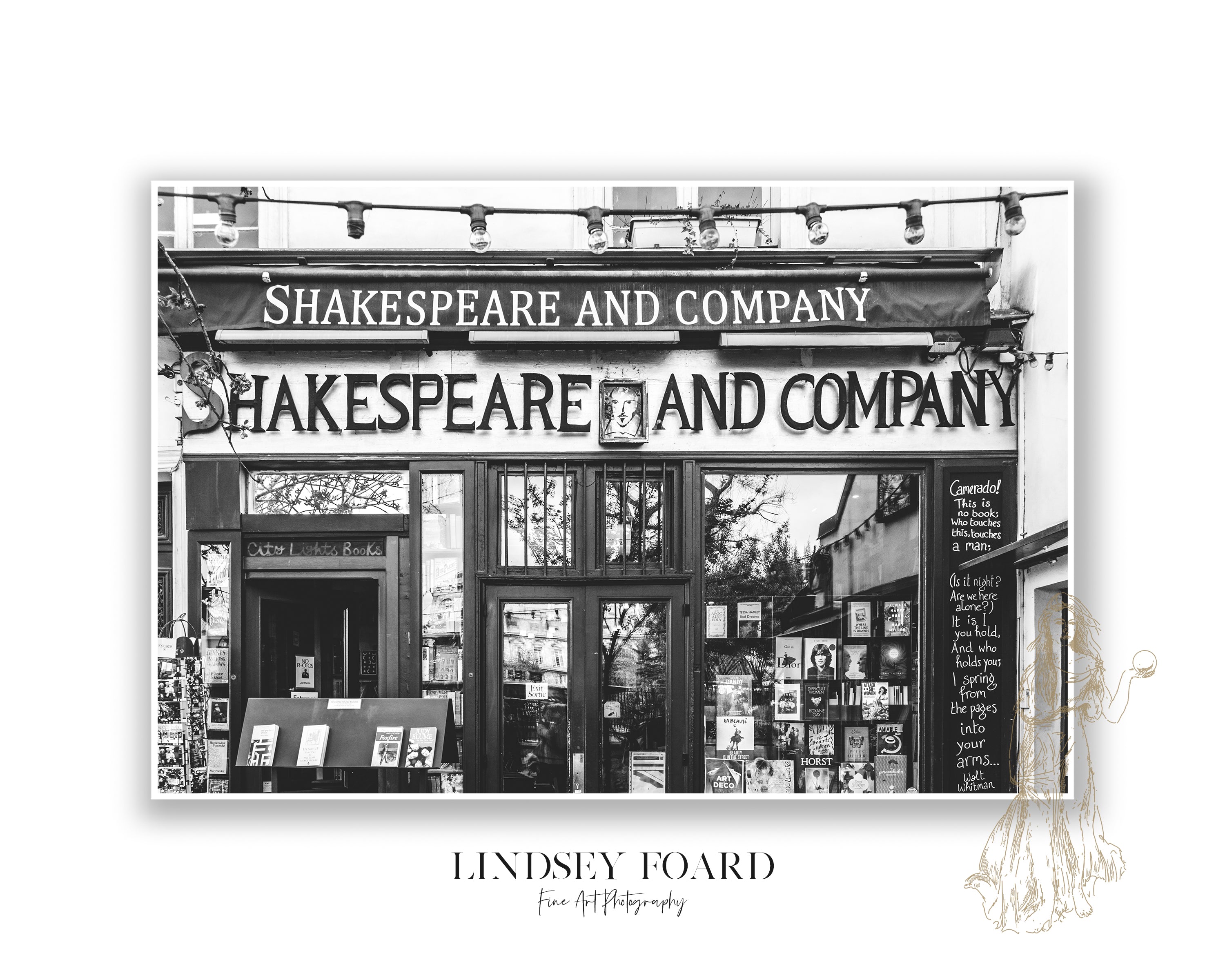 Shakespeare & Company Photo- B&W