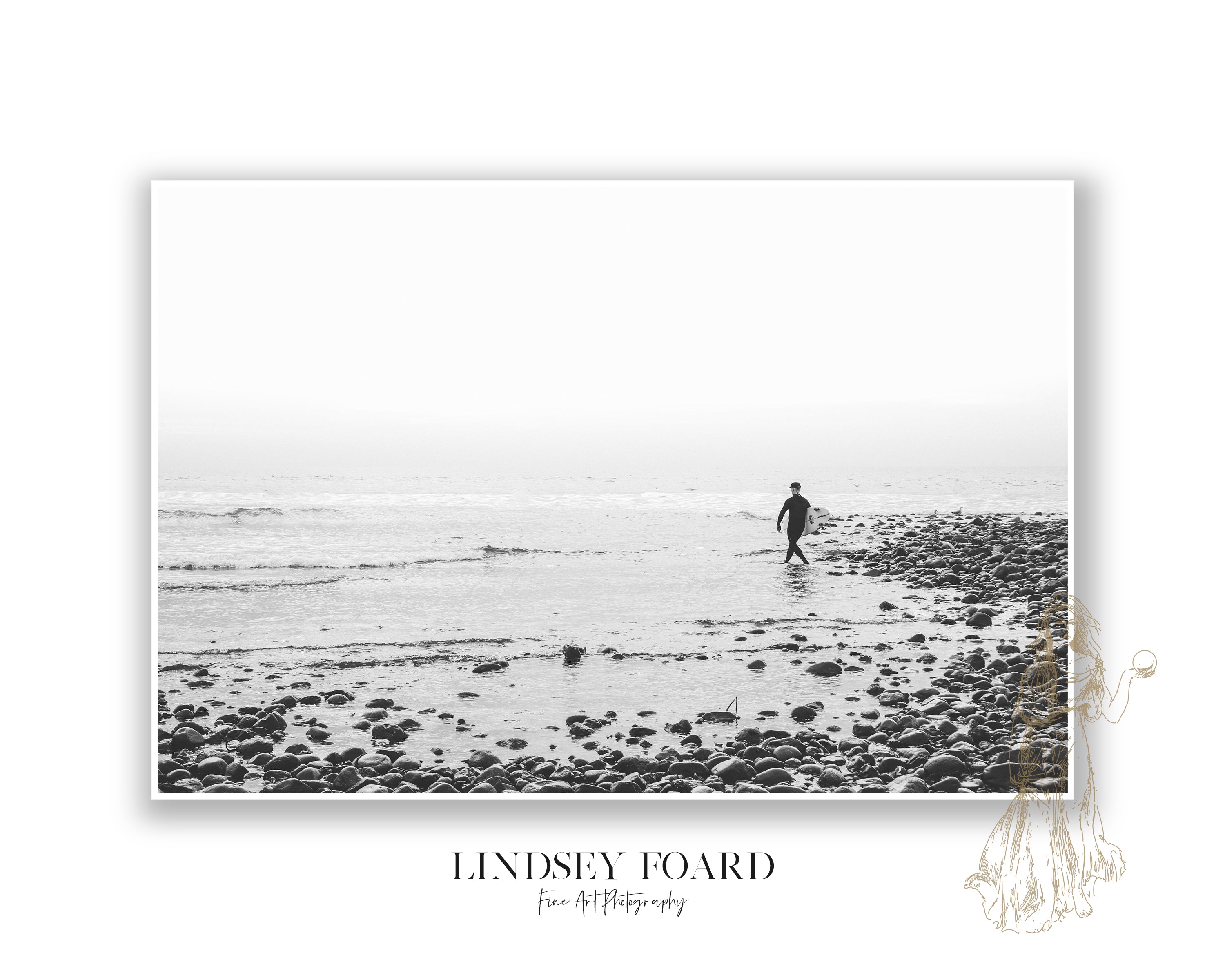 Trestles Surfer Photo- B&W